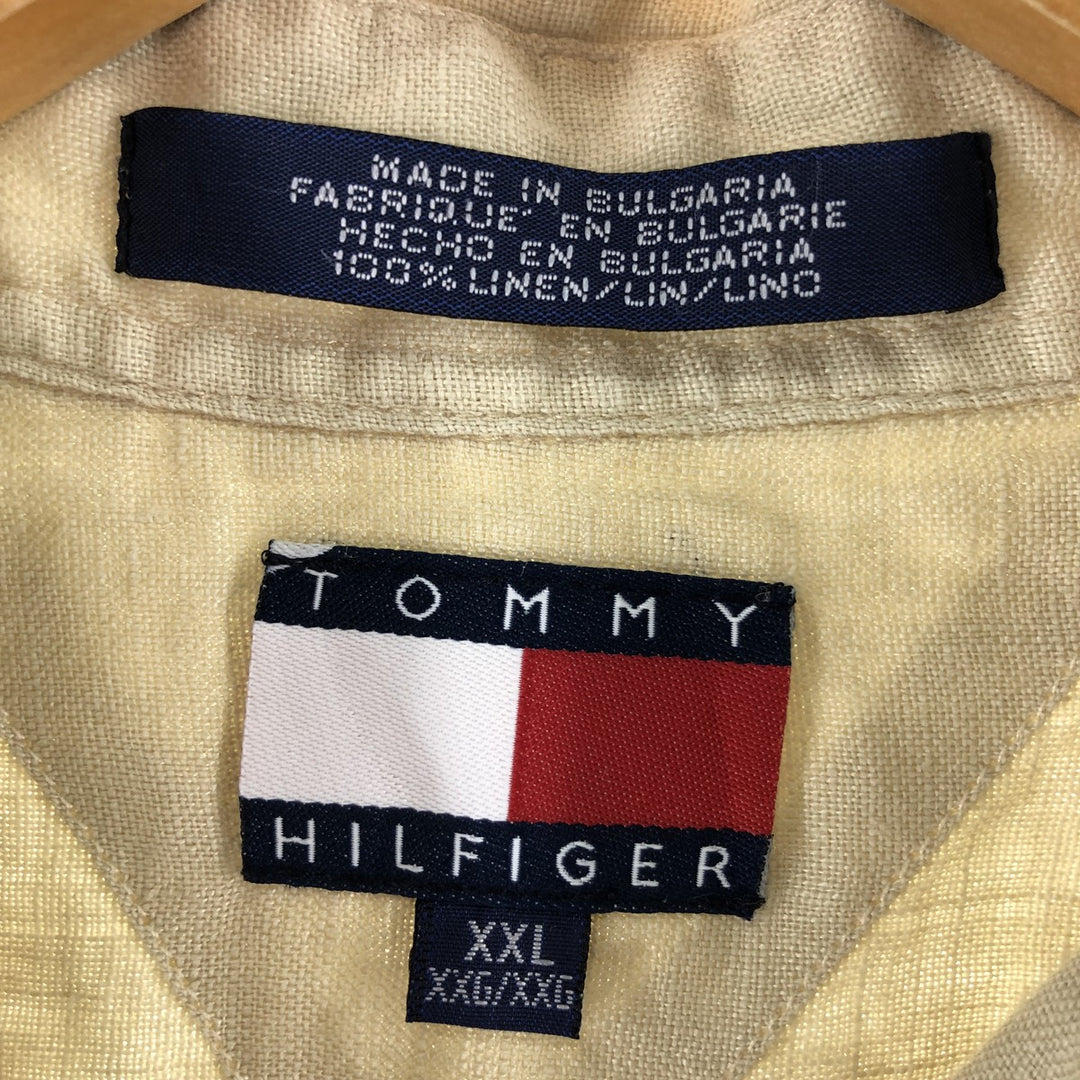 90'S Tommy Hilfiger short sleeve linen shirt men's XXL vintage /eaa371414