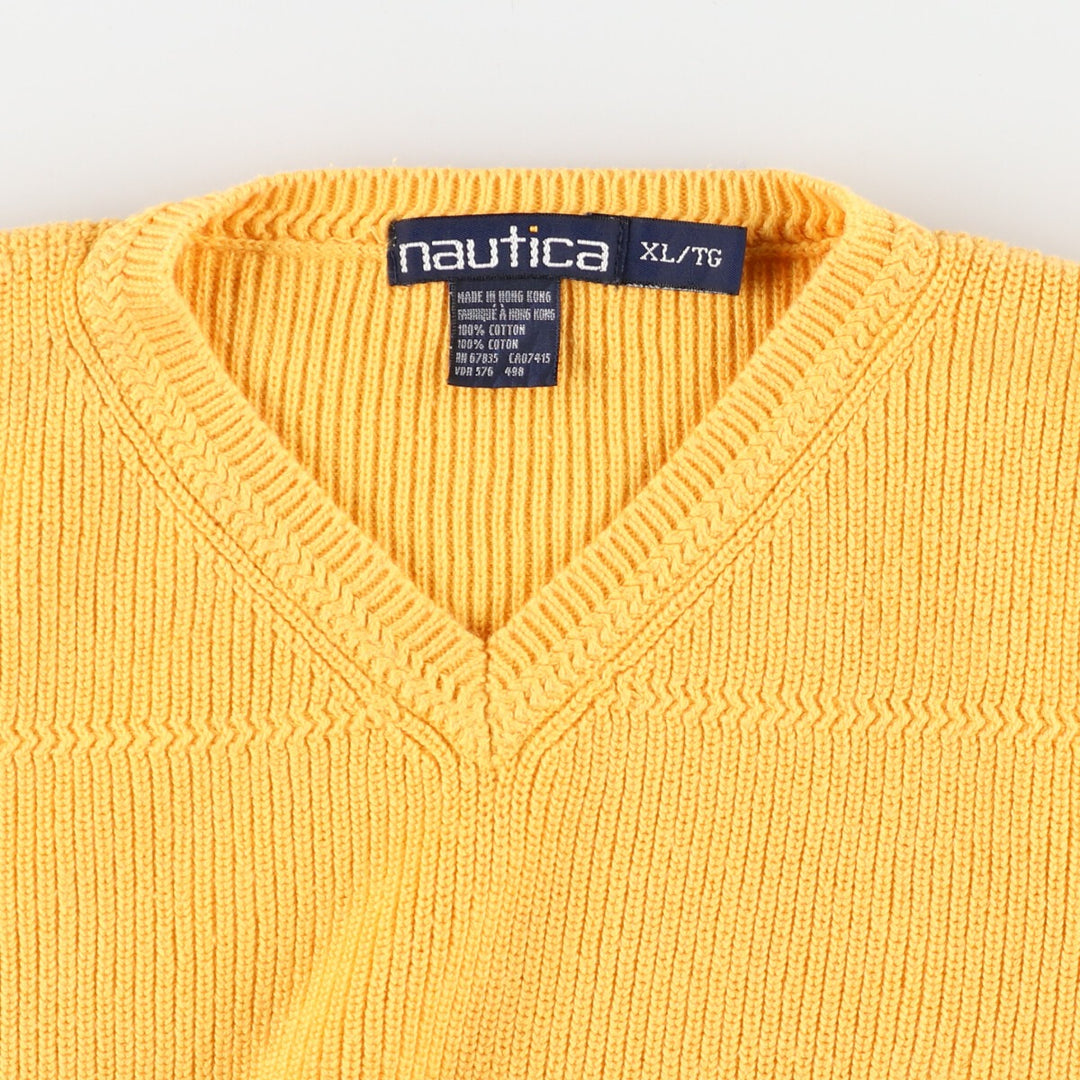 NAUTICA V-neck cotton knit vest, men's XL /eaa371935