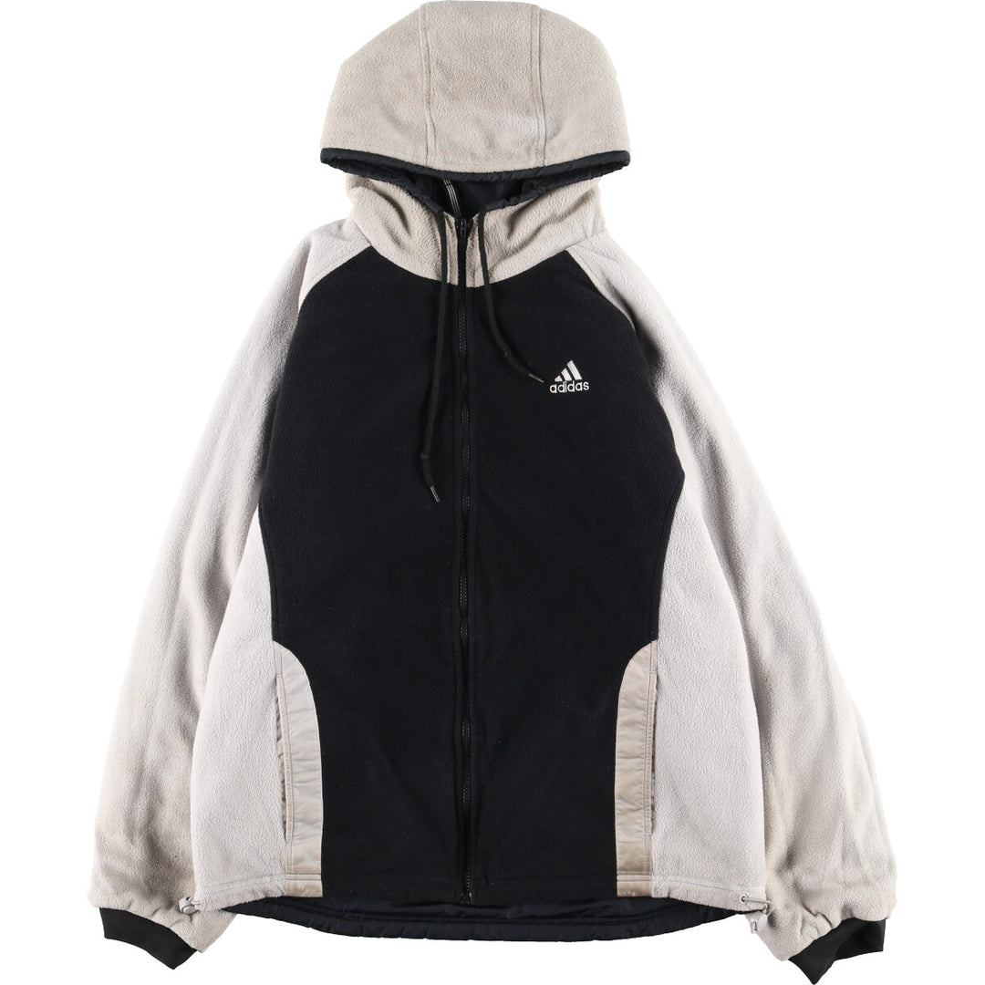 90'S Adidas Reversible Nylon x Fleece Hoodie Men's L Vintage /eaa372174