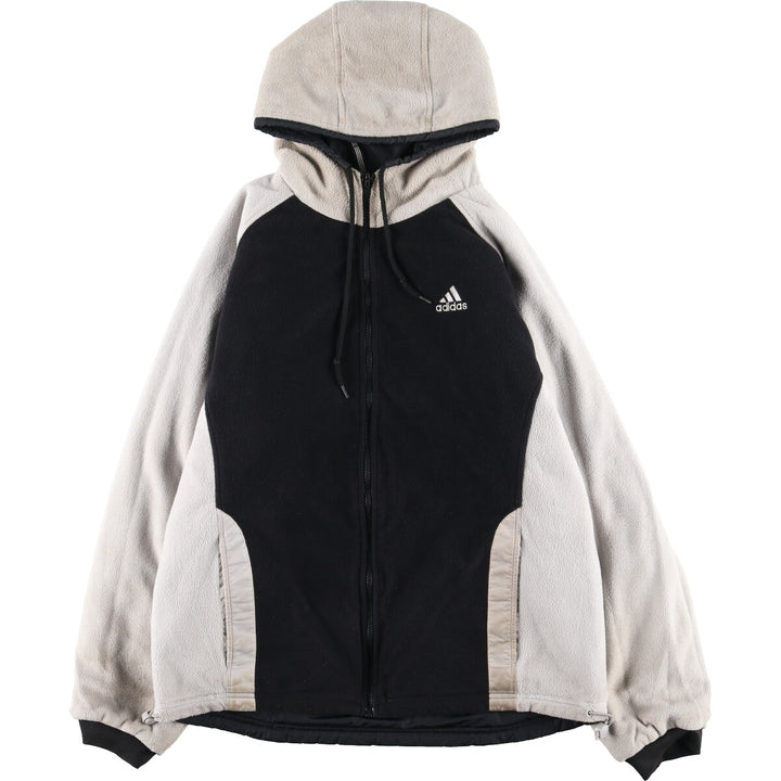 90'S Adidas Reversible Nylon x Fleece Hoodie Men's L Vintage /eaa372174