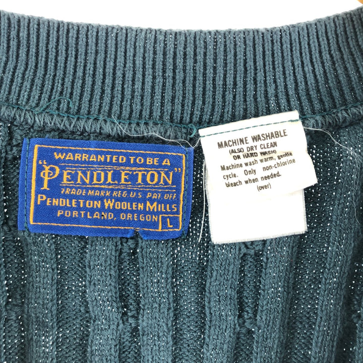 PENDLETON Cable Knit V-Neck Cotton Knit Vest Men's L /eaa372443