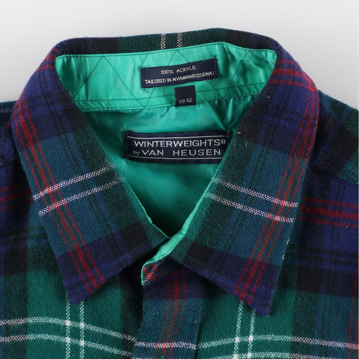 WINTERWEIGHTS by Van Heusen Long Sleeve Tartan Check Flannel Shirt Men's XL Vintage /eaa372562