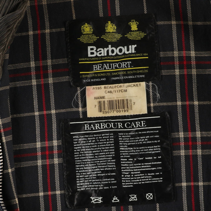 90'S Barbour Beaufort Old 3 Warrant Oiled Hunting Jacket Made in England C46 Men's XL Vintage /eaa372650
