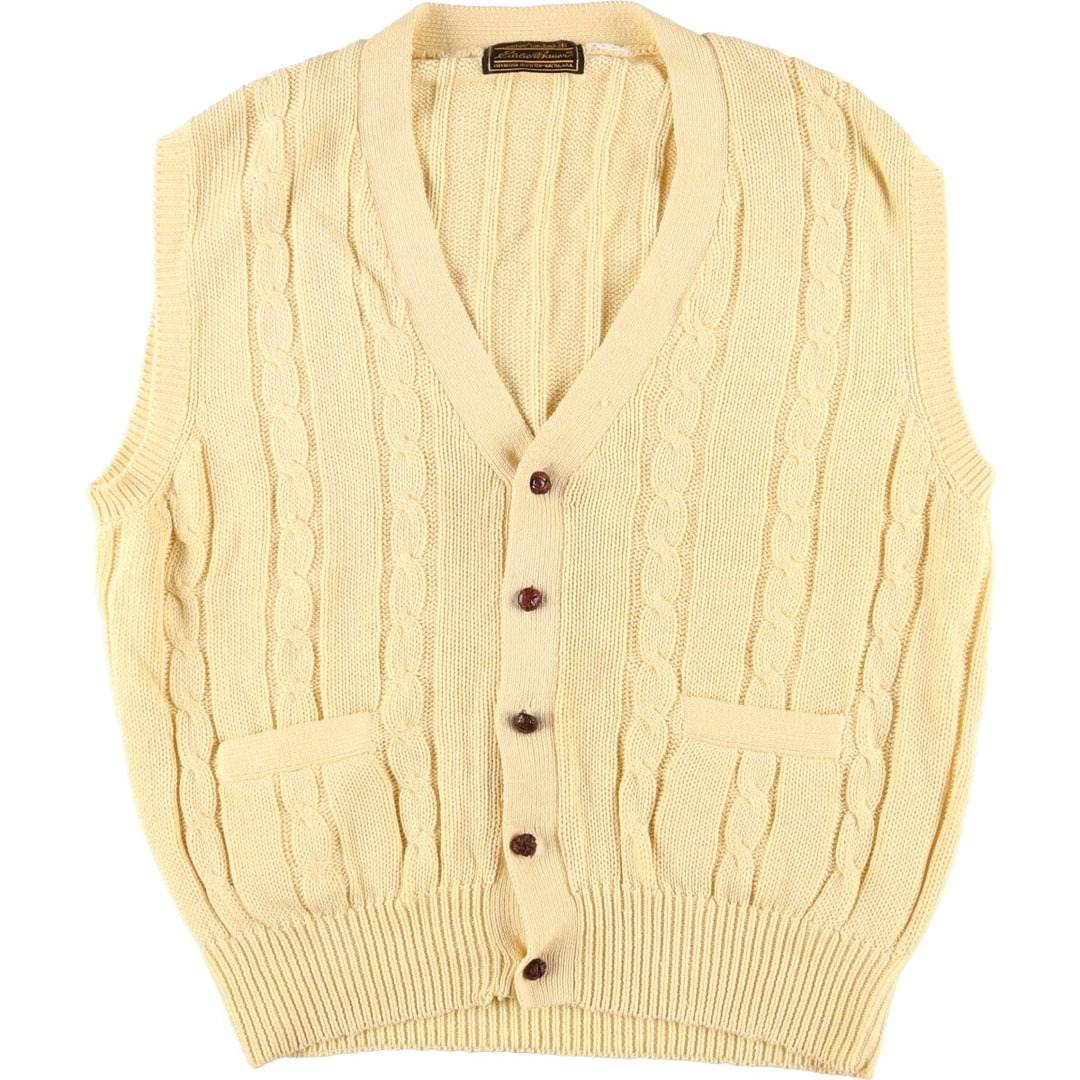 Eddie Bauer Open Front Cotton Knit Vest Men's L /eaa373021