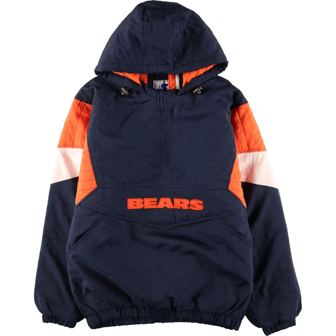 Starter NFL CHICAGO BEARS Chicago Bears Back Embroidery Half Zip Padded Hoodie Men's L /eaa373342