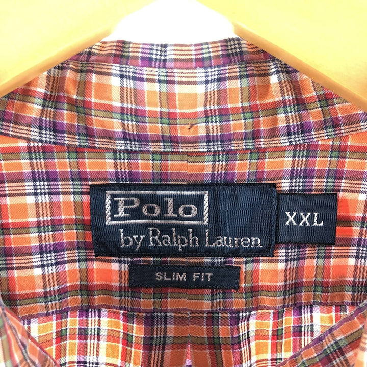 Ralph Lauren POLO RALPH LAUREN SLIM FIT long sleeve button down check shirt men's XXL /eaa373676