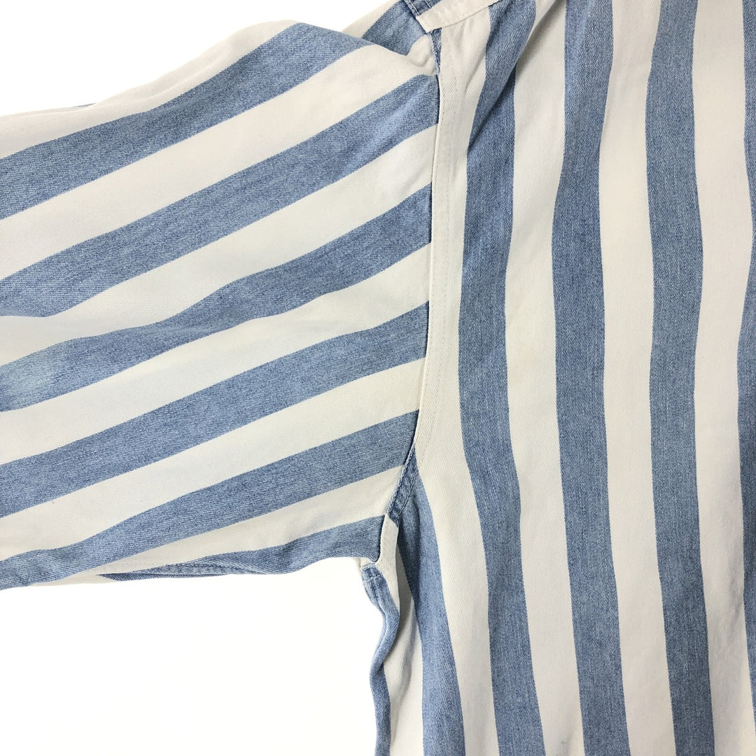 90'S GAP Striped Long Sleeve Button Down Denim Shirt Men's XXL Vintage /eaa373717