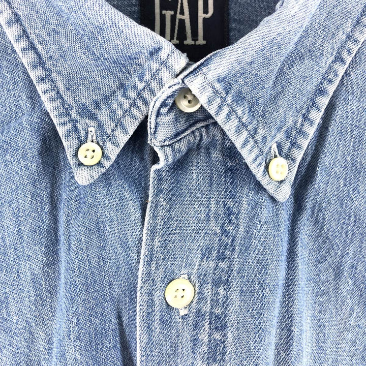 90'S GAP Long Sleeve Button Down Denim Shirt Men's L Vintage /eaa373723