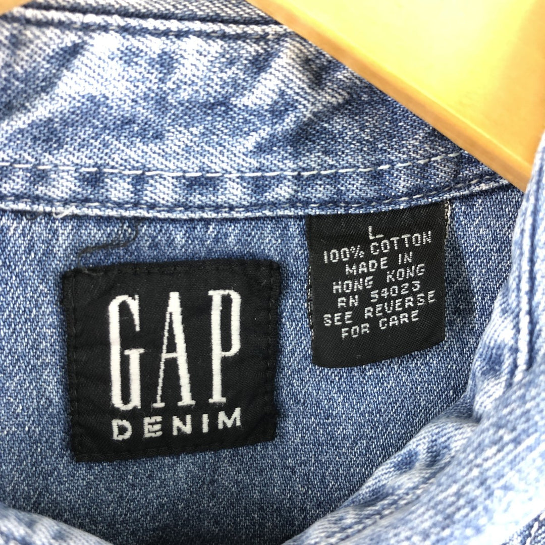 90'S GAP DENIM Old Gap Long Sleeve Denim Shirt Men's L Vintage /eaa373727