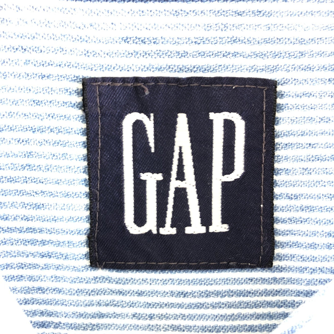 90'S GAP Striped Long Sleeve Button Down Denim Shirt Men's L /eaa373741