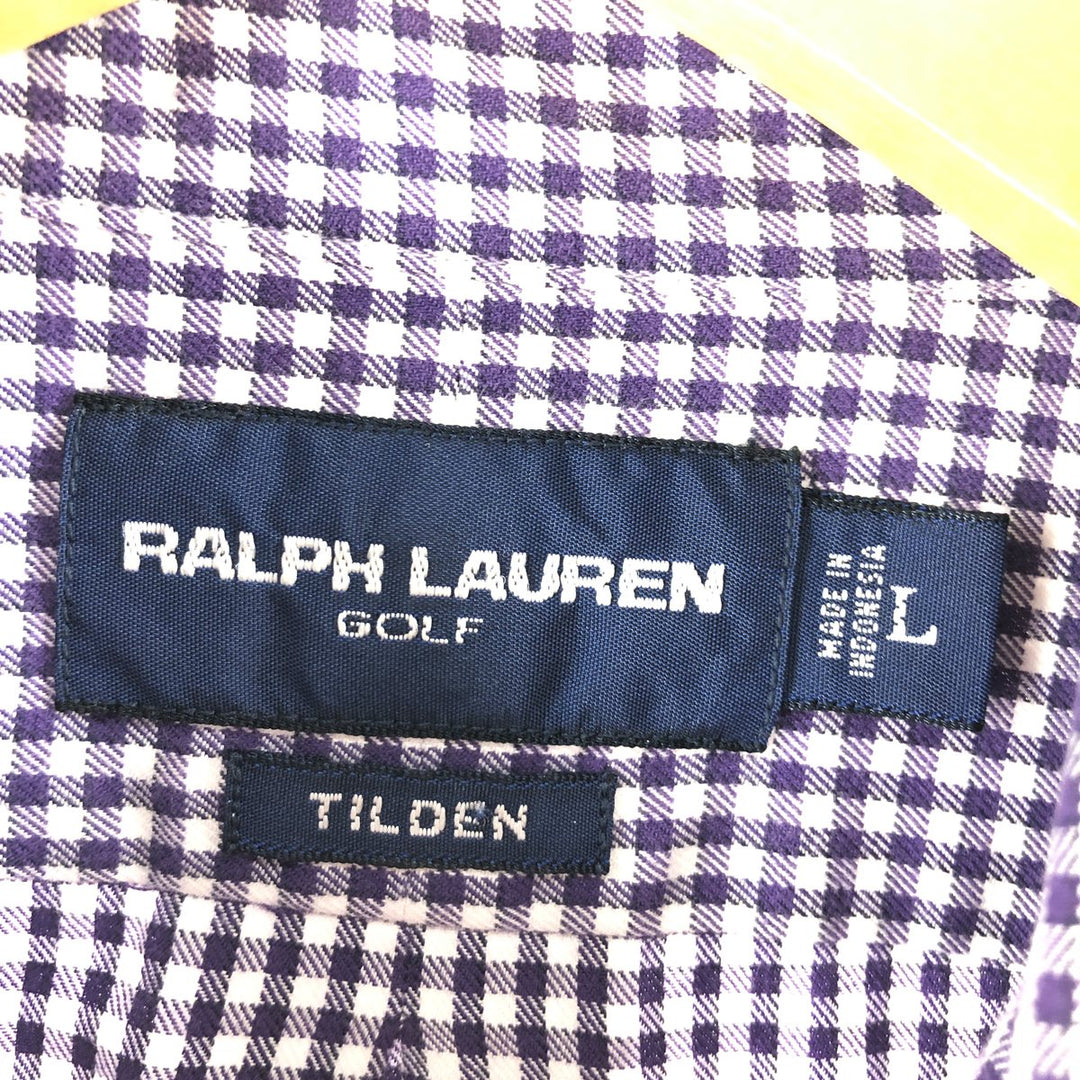 Ralph Lauren RALPH LAUREN GOLF TILDEN Gingham Check Long Sleeve Button Down Check Shirt Men's L /eaa373838