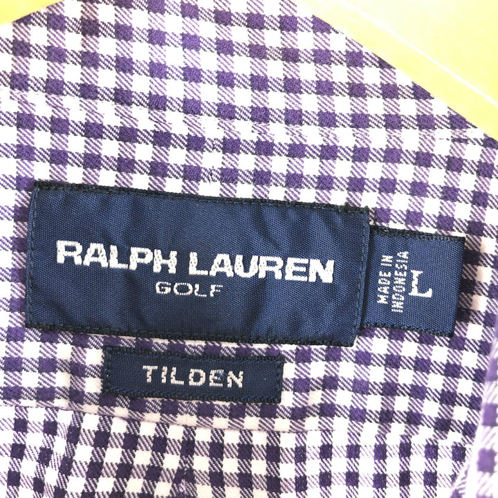 Ralph Lauren RALPH LAUREN GOLF TILDEN Gingham Check Long Sleeve Button Down Check Shirt Men's L /eaa373838