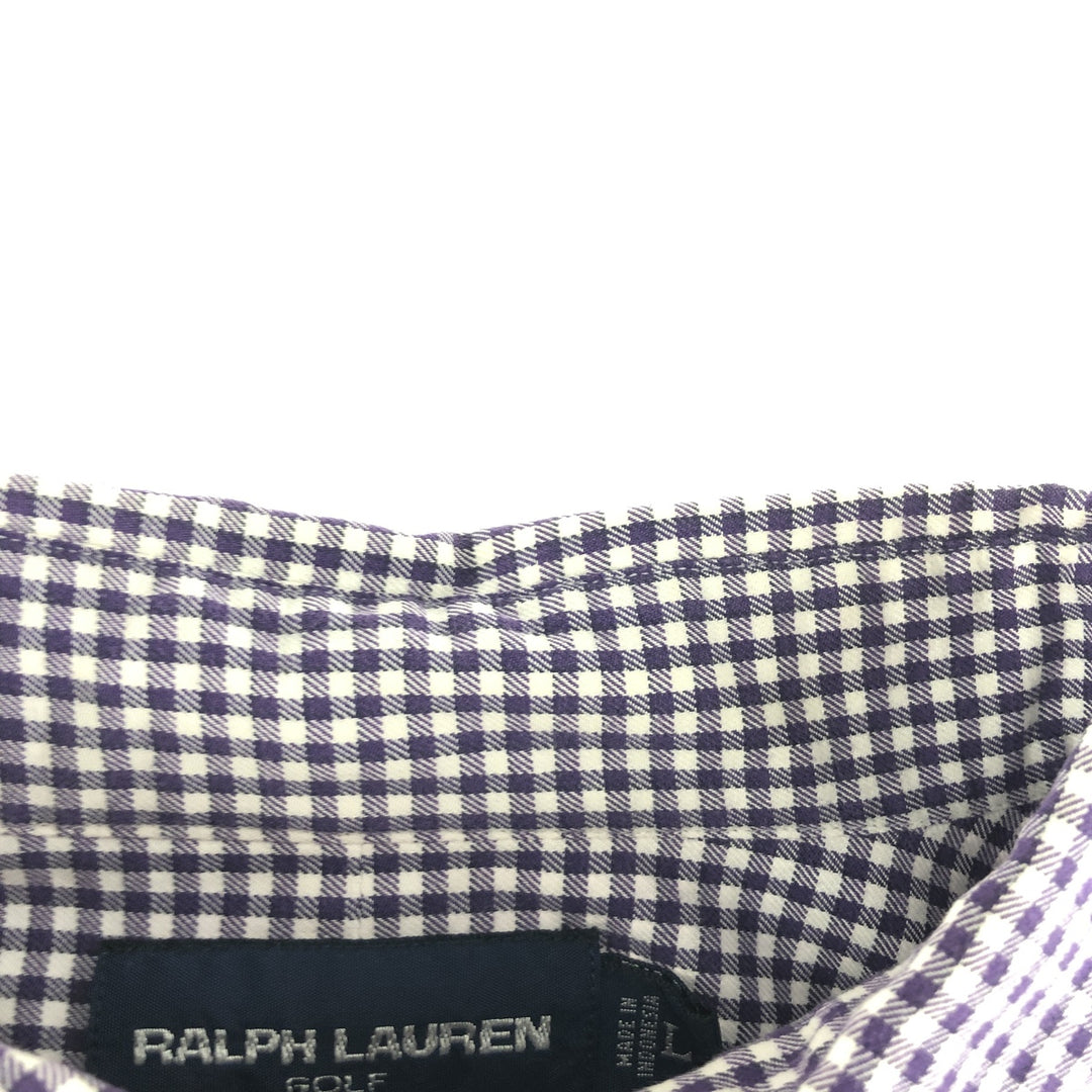 Ralph Lauren RALPH LAUREN GOLF TILDEN Gingham Check Long Sleeve Button Down Check Shirt Men's L /eaa373838