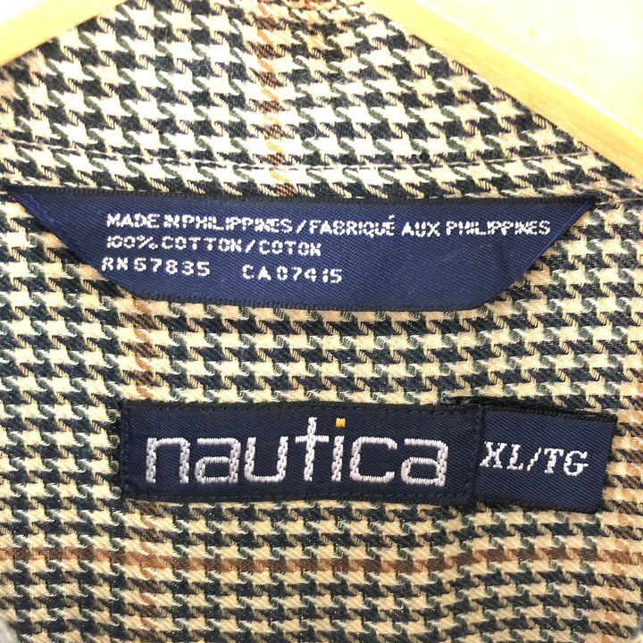 NAUTICA Gun Club Check Long Sleeve Button-Down Check Shirt Men's XL /eaa374341