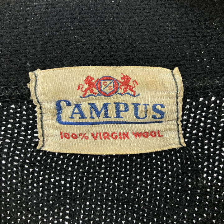 60'S Campus Wool Lettered Knit Cardigan Men's M Vintage /eaa374941