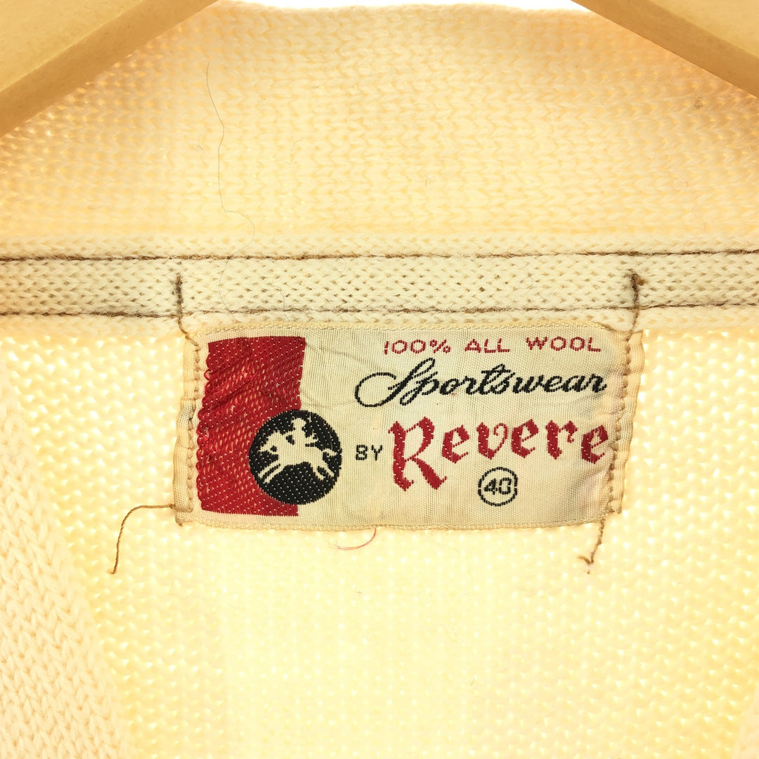 50'S Revere wool lettered knit cardigan, men's M /eaa374943