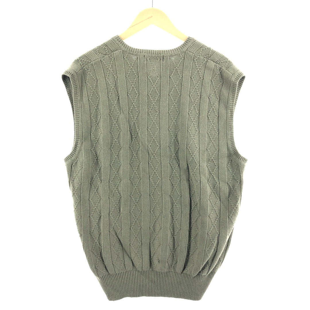 NAUTICA V-neck cotton knit vest, men's M /eaa374958