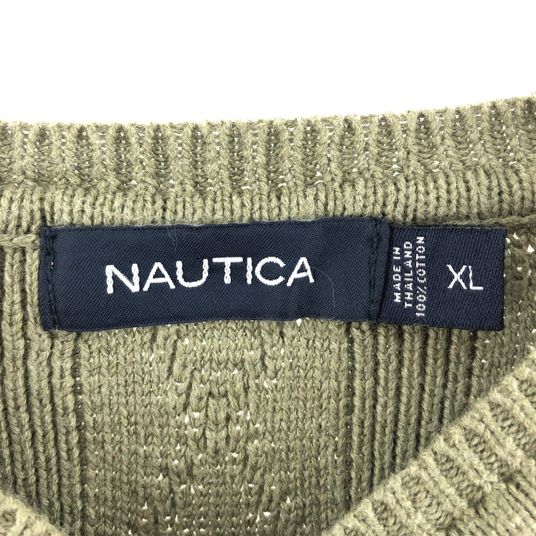 NAUTICA V-neck cotton knit vest, men's M /eaa374958