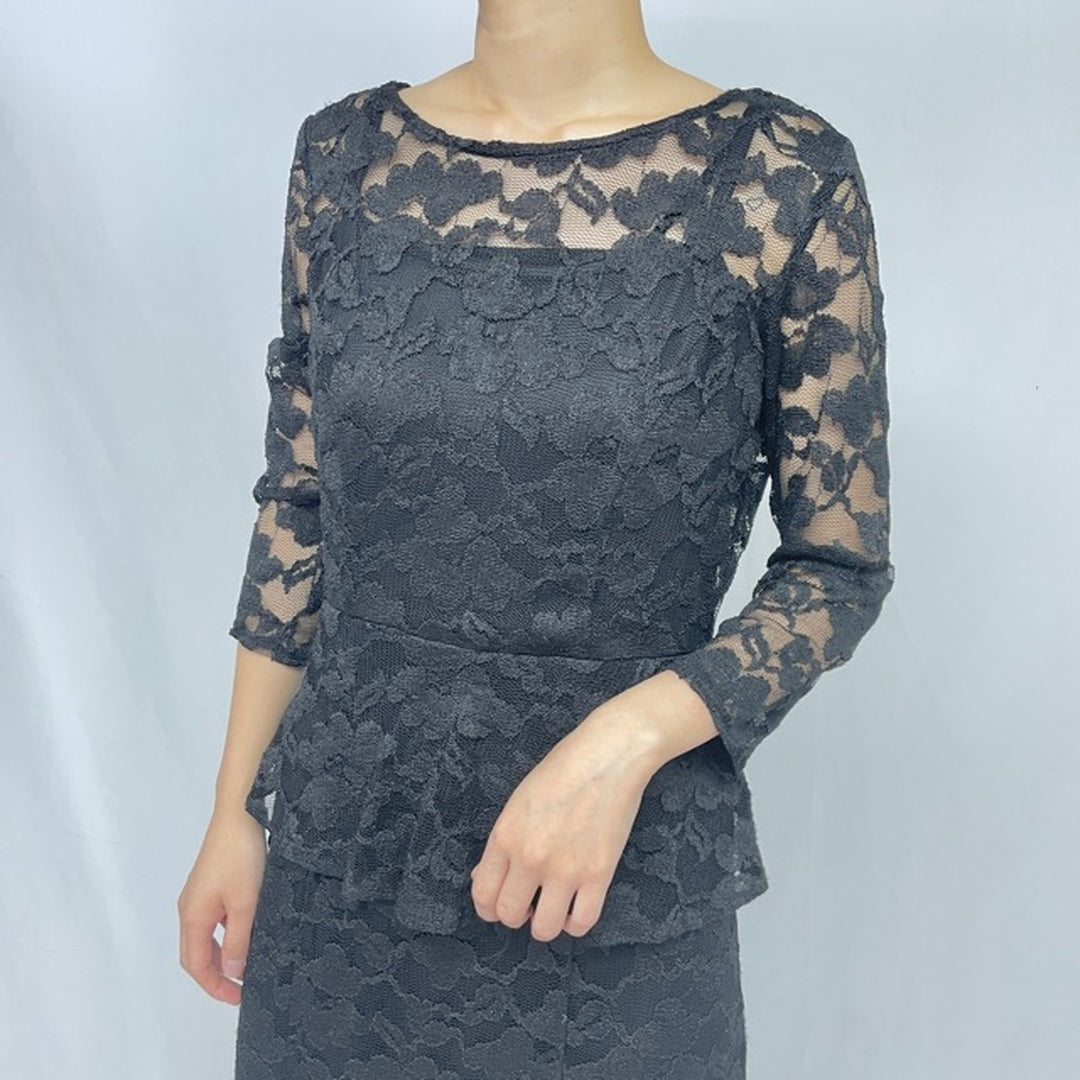 All-lace maxi-length peplum dress for women, M /eaa375019