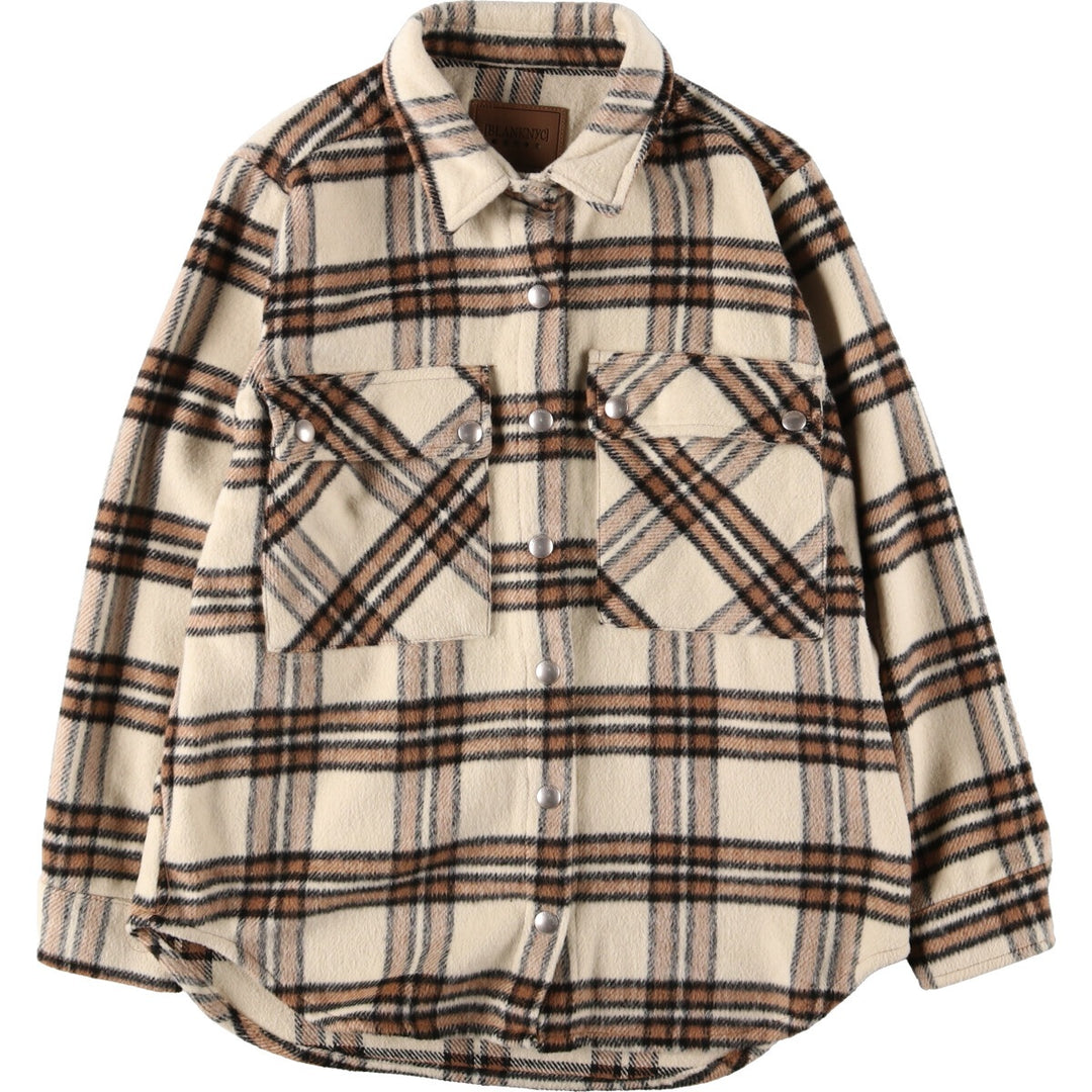 BLANKNYC Check Pattern Long Sleeve Heavy Flannel Shirt Women's L /eaa375049