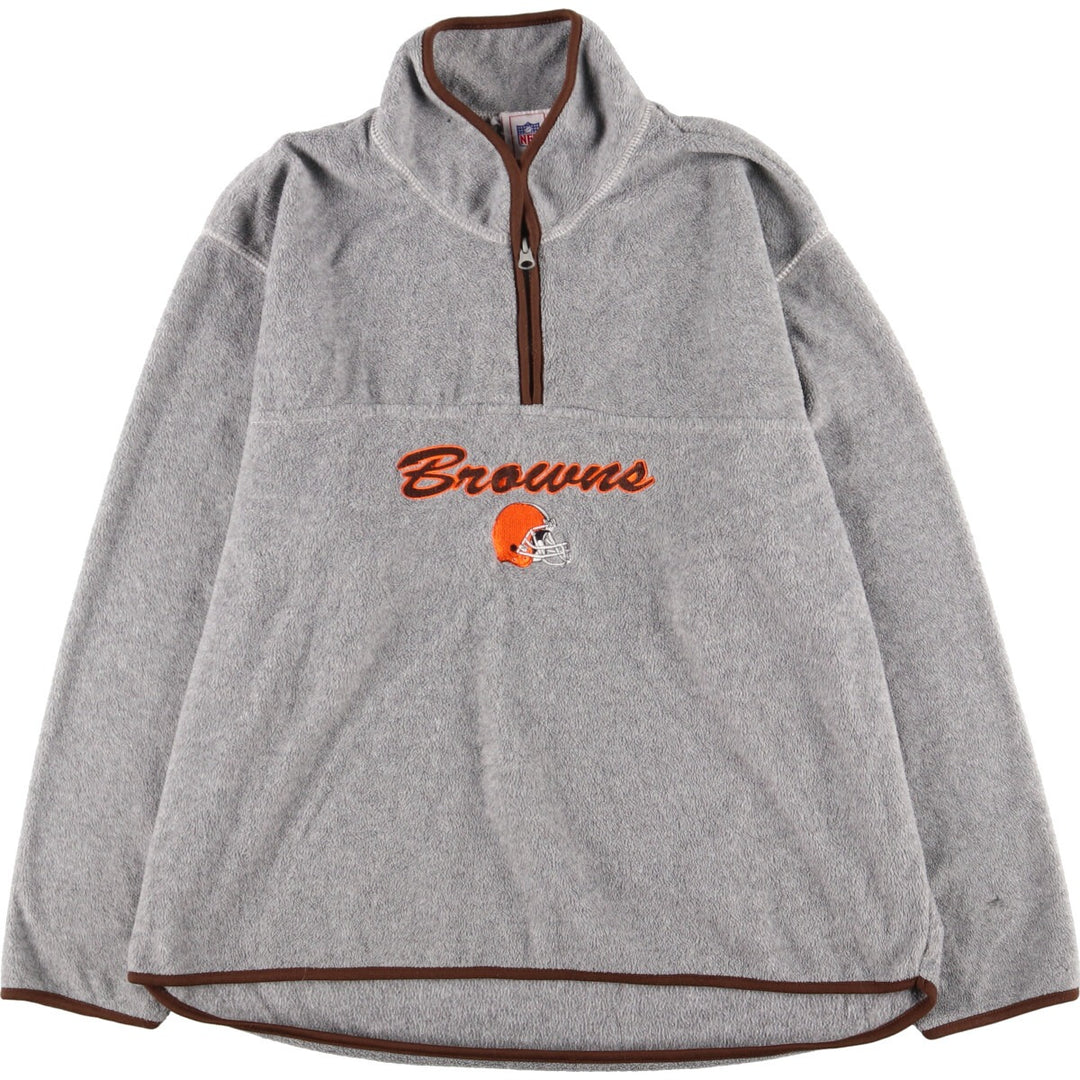 NFL NFL CLEVELAND BROWNS Cleveland Browns Half Zip Fleece Pullover Men's XL /eaa375300