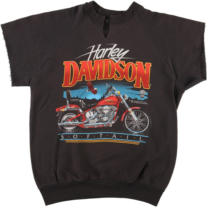 80'S Harley-Davidson Cut-off Sleeve Printed Sweatshirt, Men's M, Vintage / eaa375612