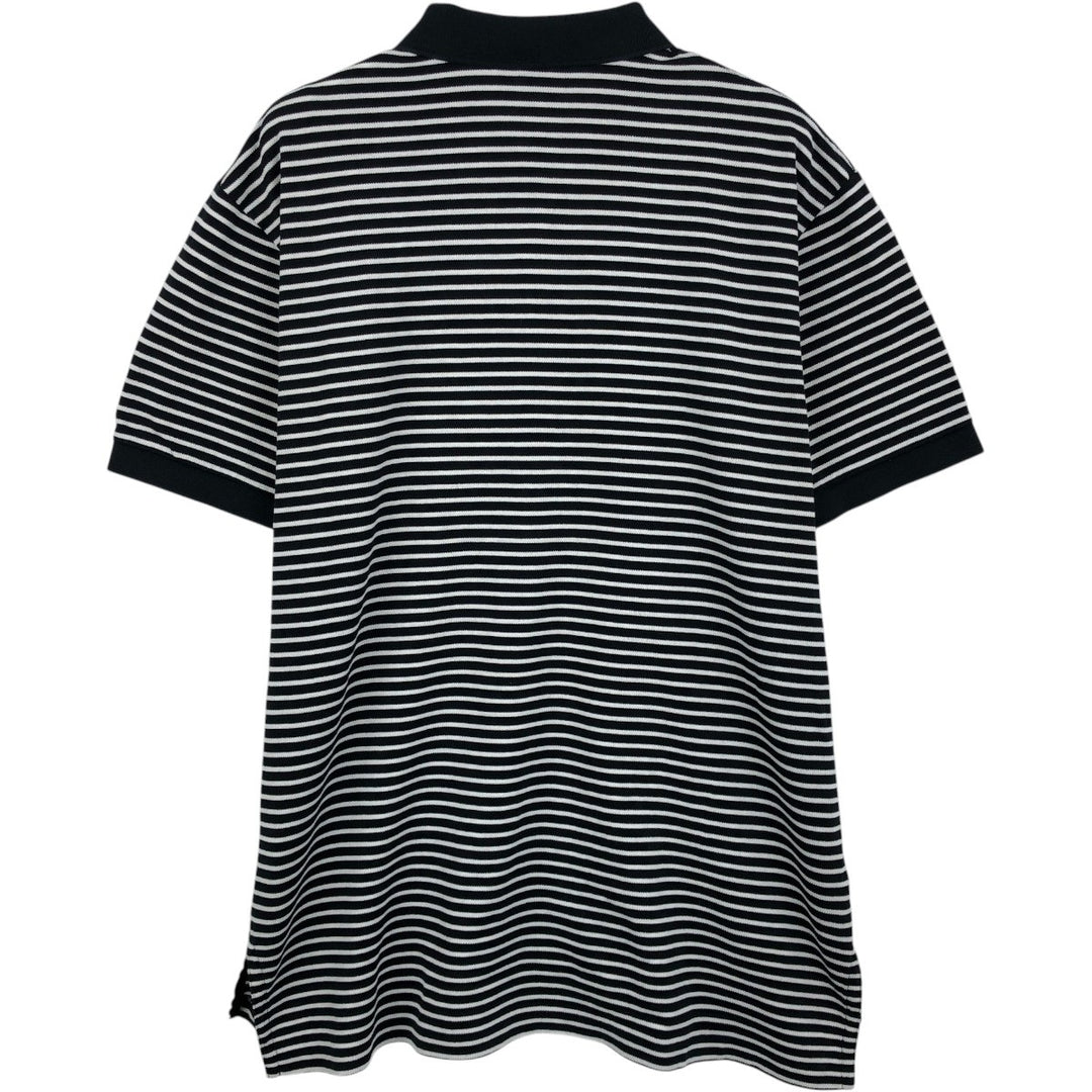 Ralph Lauren POLO by Ralph Lauren short sleeve striped polo shirt, men's size L Pima Cotton black type Vintage Second Hand