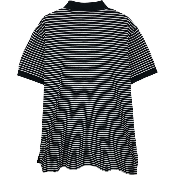 Ralph Lauren POLO by Ralph Lauren short sleeve striped polo shirt, men's size L Pima Cotton black type Vintage Second Hand