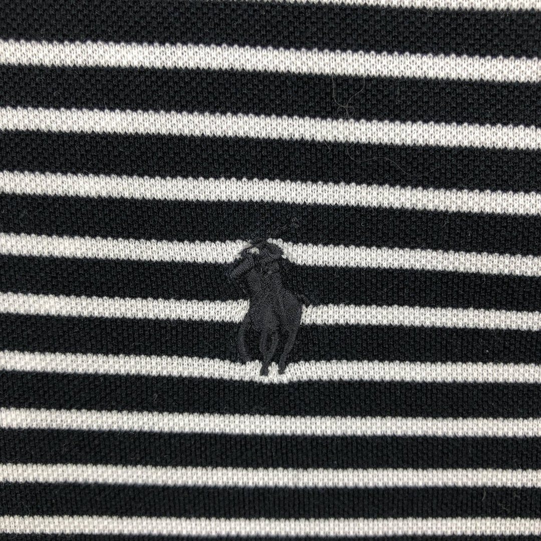 Ralph Lauren POLO by Ralph Lauren short sleeve striped polo shirt, men's size L Pima Cotton black type Vintage Second Hand