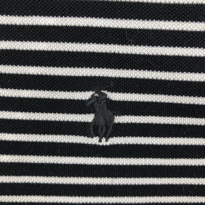 Ralph Lauren POLO by Ralph Lauren short sleeve striped polo shirt, men's size L Pima Cotton black type Vintage Second Hand