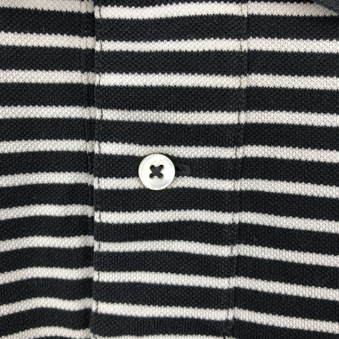 Ralph Lauren POLO by Ralph Lauren short sleeve striped polo shirt, men's size L Pima Cotton black type Vintage Second Hand