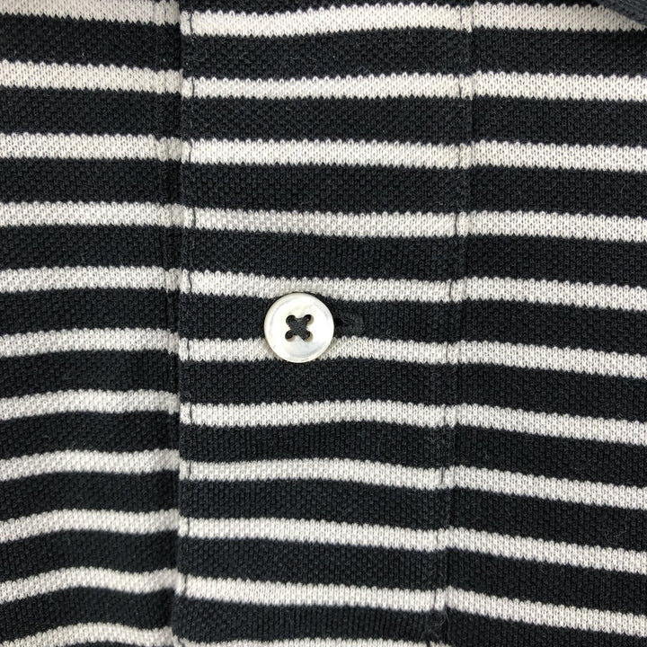 Ralph Lauren POLO by Ralph Lauren short sleeve striped polo shirt, men's size L Pima Cotton black type Vintage Second Hand
