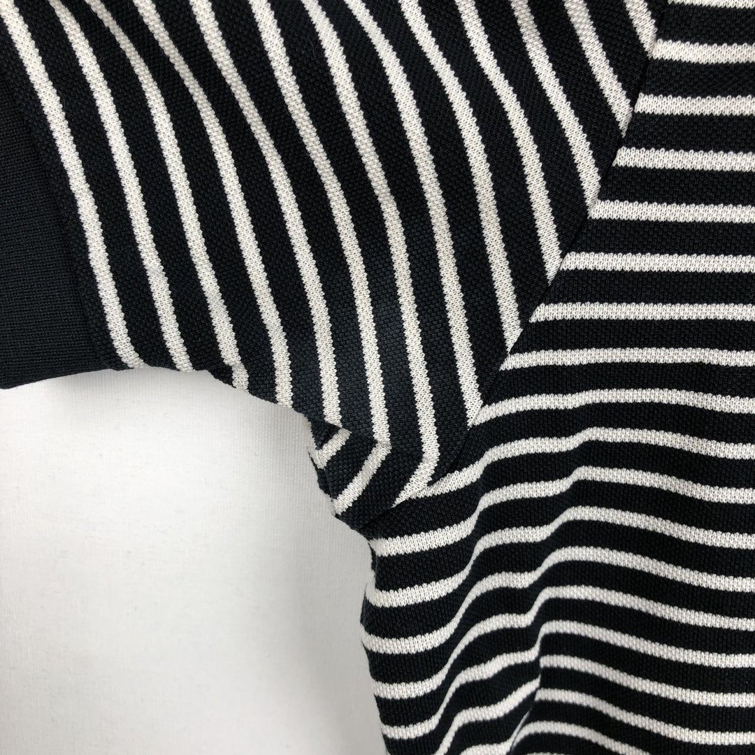 Ralph Lauren POLO by Ralph Lauren short sleeve striped polo shirt, men's size L Pima Cotton black type Vintage Second Hand