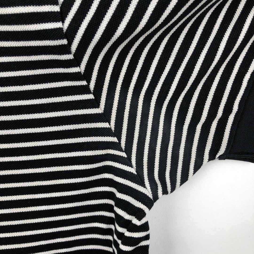 Ralph Lauren POLO by Ralph Lauren short sleeve striped polo shirt, men's size L Pima Cotton black type Vintage Second Hand