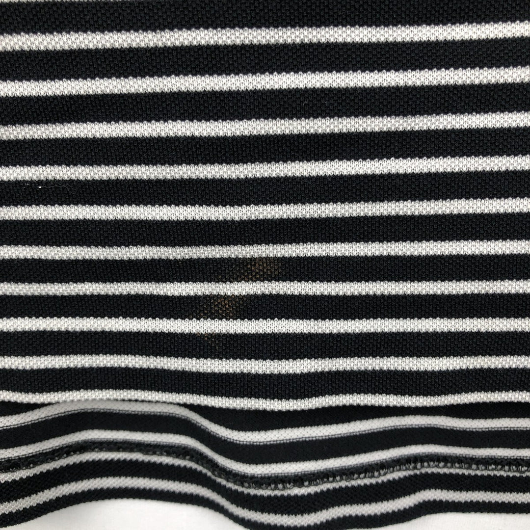 Ralph Lauren POLO by Ralph Lauren short sleeve striped polo shirt, men's size L Pima Cotton black type Vintage Second Hand