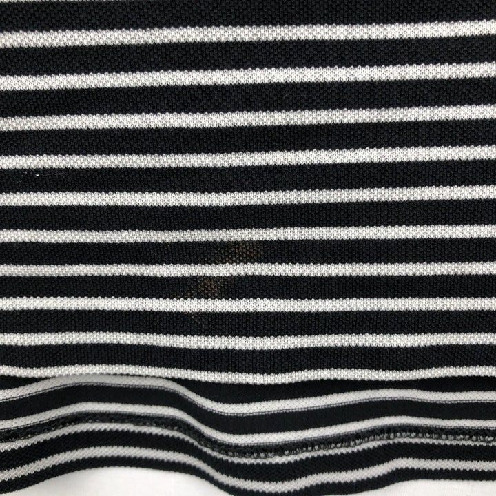 Ralph Lauren POLO by Ralph Lauren short sleeve striped polo shirt, men's size L Pima Cotton black type Vintage Second Hand