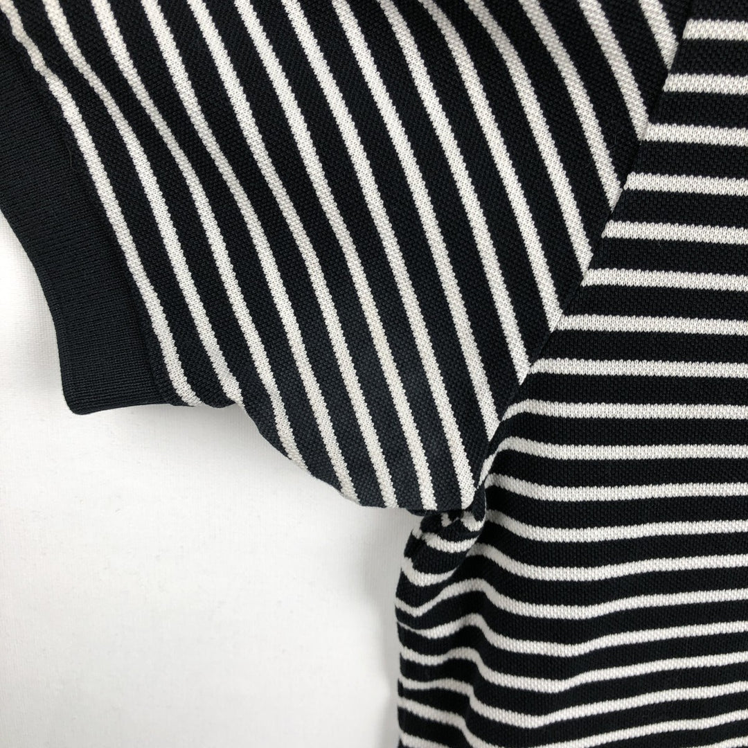 Ralph Lauren POLO by Ralph Lauren short sleeve striped polo shirt, men's size L Pima Cotton black type Vintage Second Hand