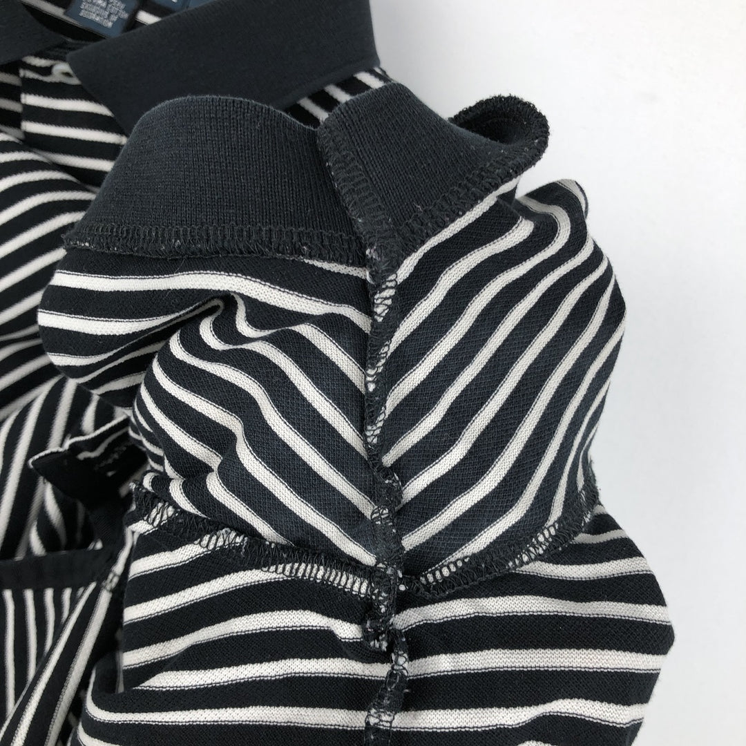 Ralph Lauren POLO by Ralph Lauren short sleeve striped polo shirt, men's size L Pima Cotton black type Vintage Second Hand