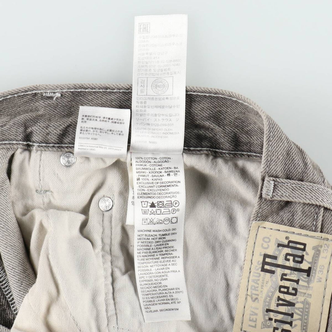 Levi's SILVER TAB Loose Tapered Denim Pants, Men's W37 (approx.) cotton gray type Vintage Second Hand