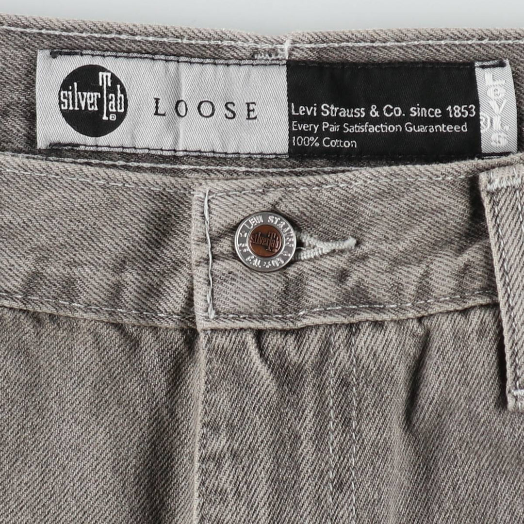 Levi's SILVER TAB Loose Tapered Denim Pants, Men's W37 (approx.) cotton gray type Vintage Second Hand