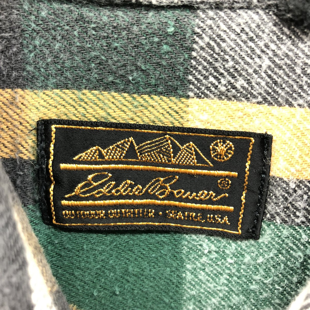 90'S Eddie Bauer Eddie Bauer Check Pattern Long Sleeve Flannel Shirt Men's L Vintage / eaa375809