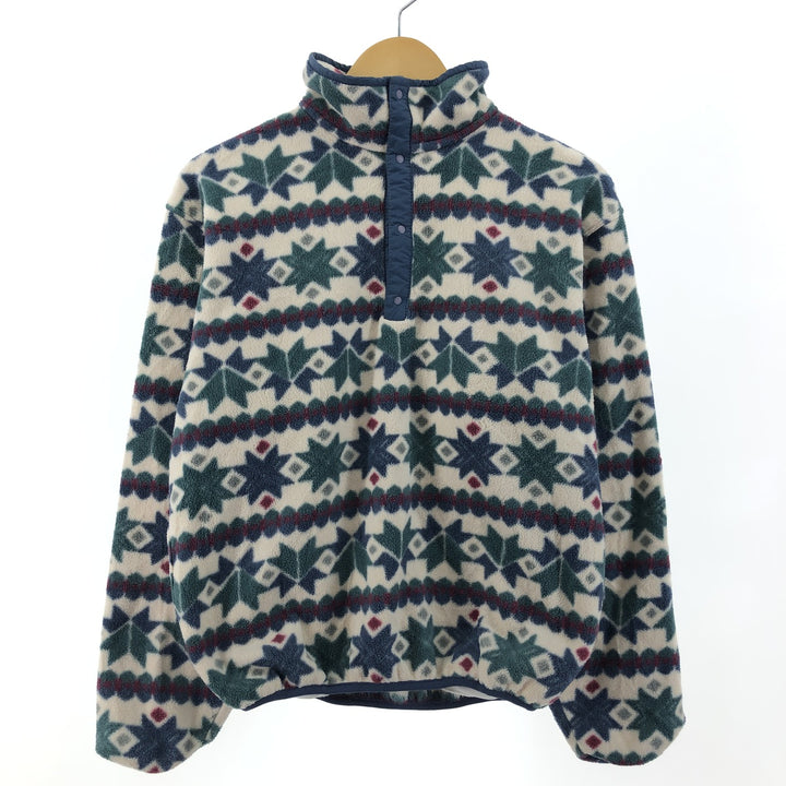 80'S LLBean all-over print half snap fleece pullover, women's M, vintage /eaa375858