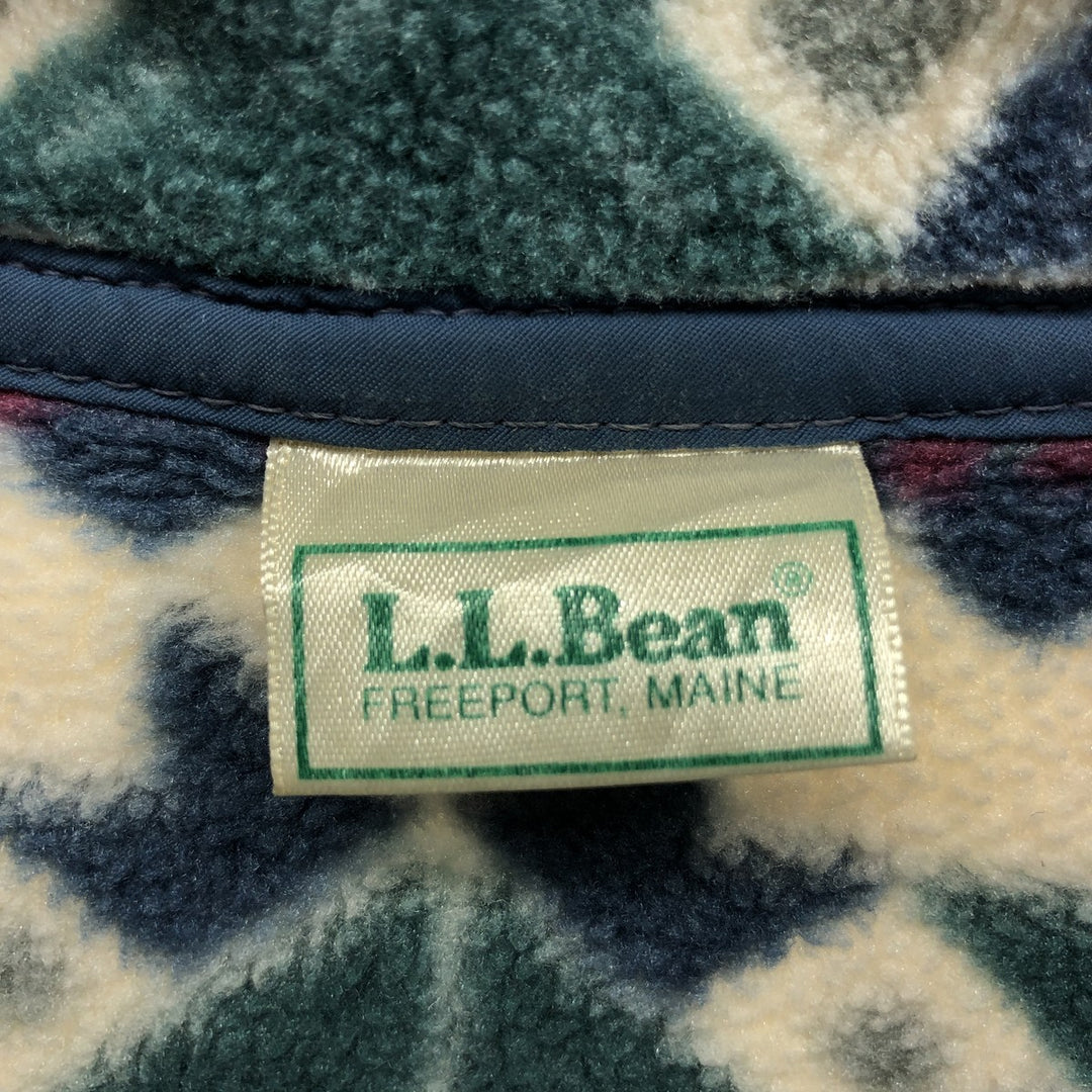 80'S LLBean all-over print half snap fleece pullover, women's M, vintage /eaa375858