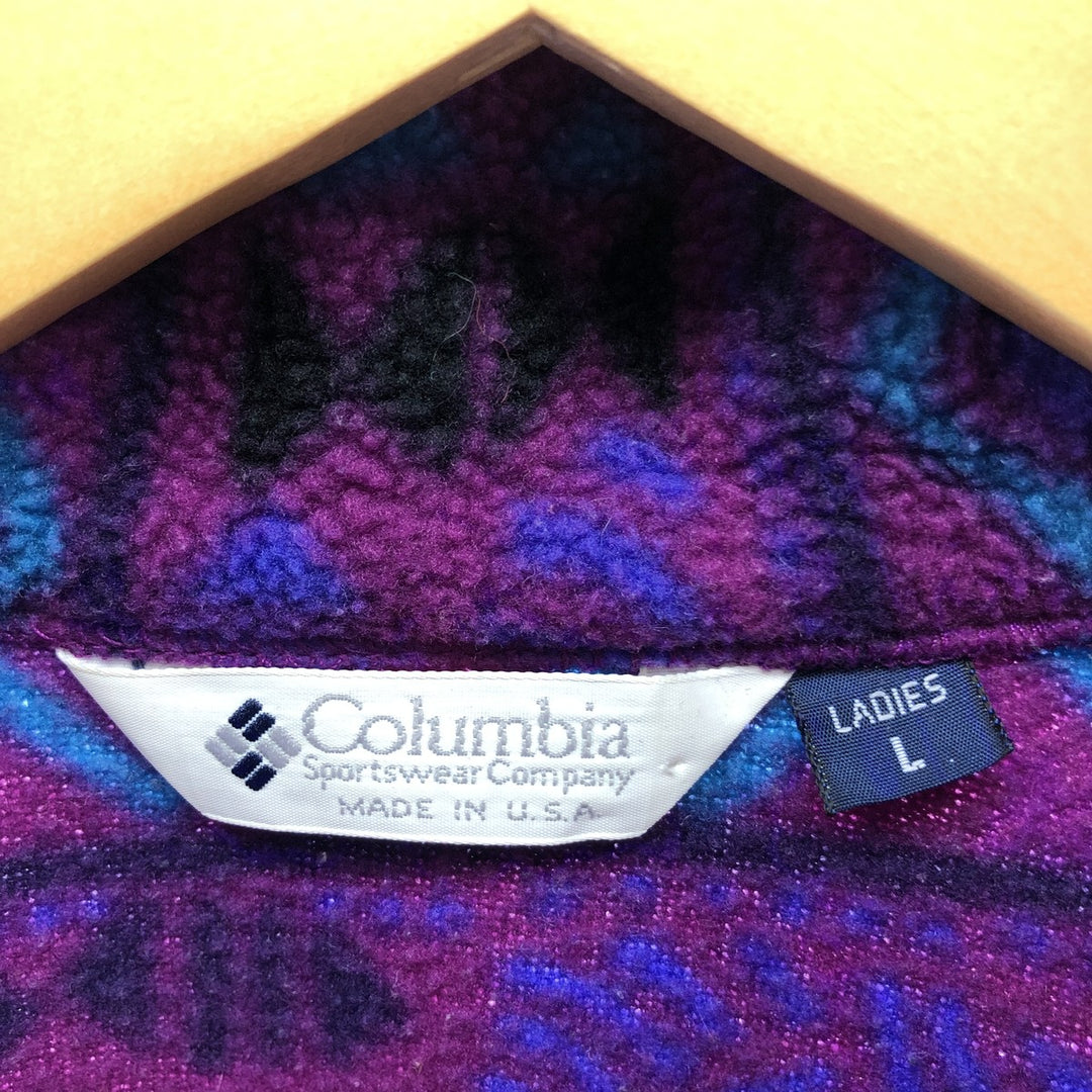 90'S Columbia all-over print fleece jacket made in USA, women's L, vintage /eaa375875