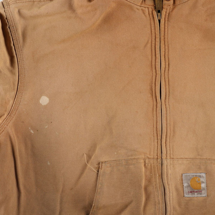 80'S Carhartt Active Jacket, Duck Fabric Full Zip Hoodie, Made in USA, Men's XL, Vintage /eaa376044