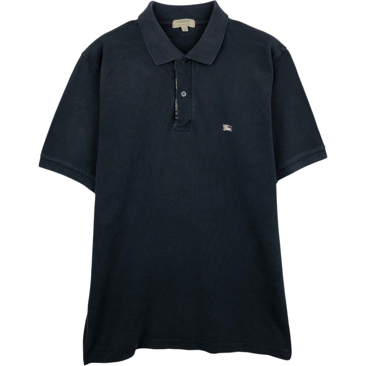 Burberry's London Classic Fit Short-Sleeve Polo Shirt, Men's Size M (approx.) cotton black type Vintage Second Hand
