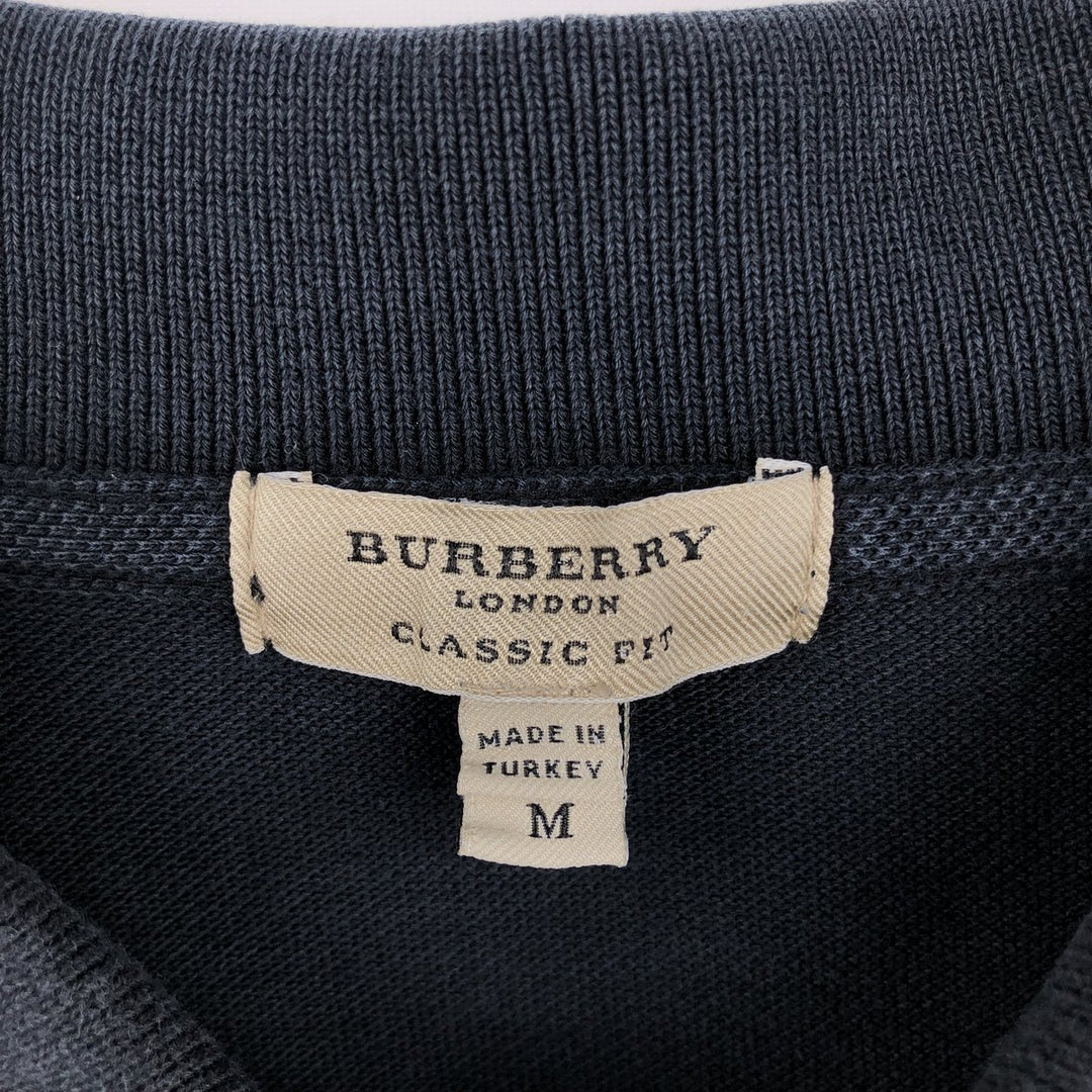 Burberry's London Classic Fit Short-Sleeve Polo Shirt, Men's Size M (approx.) cotton black type Vintage Second Hand