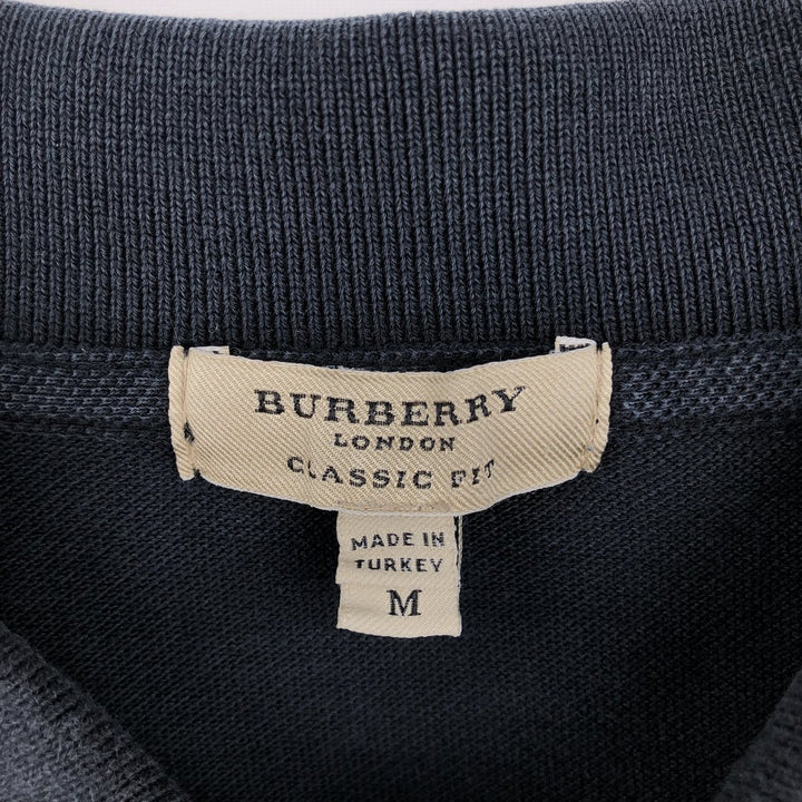 Burberry's London Classic Fit Short-Sleeve Polo Shirt, Men's Size M (approx.) cotton black type Vintage Second Hand