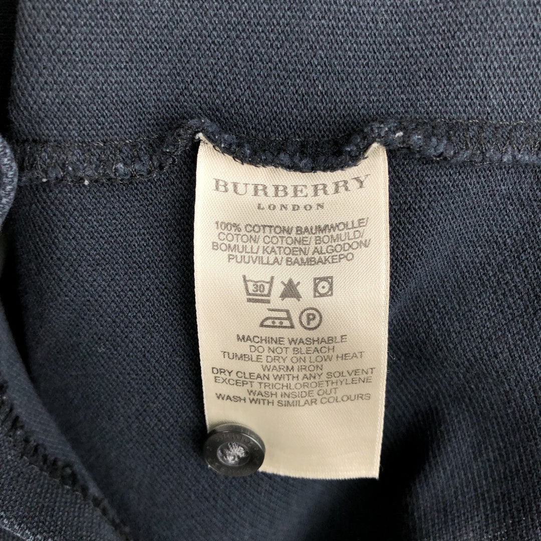 Burberry's London Classic Fit Short-Sleeve Polo Shirt, Men's Size M (approx.) cotton black type Vintage Second Hand