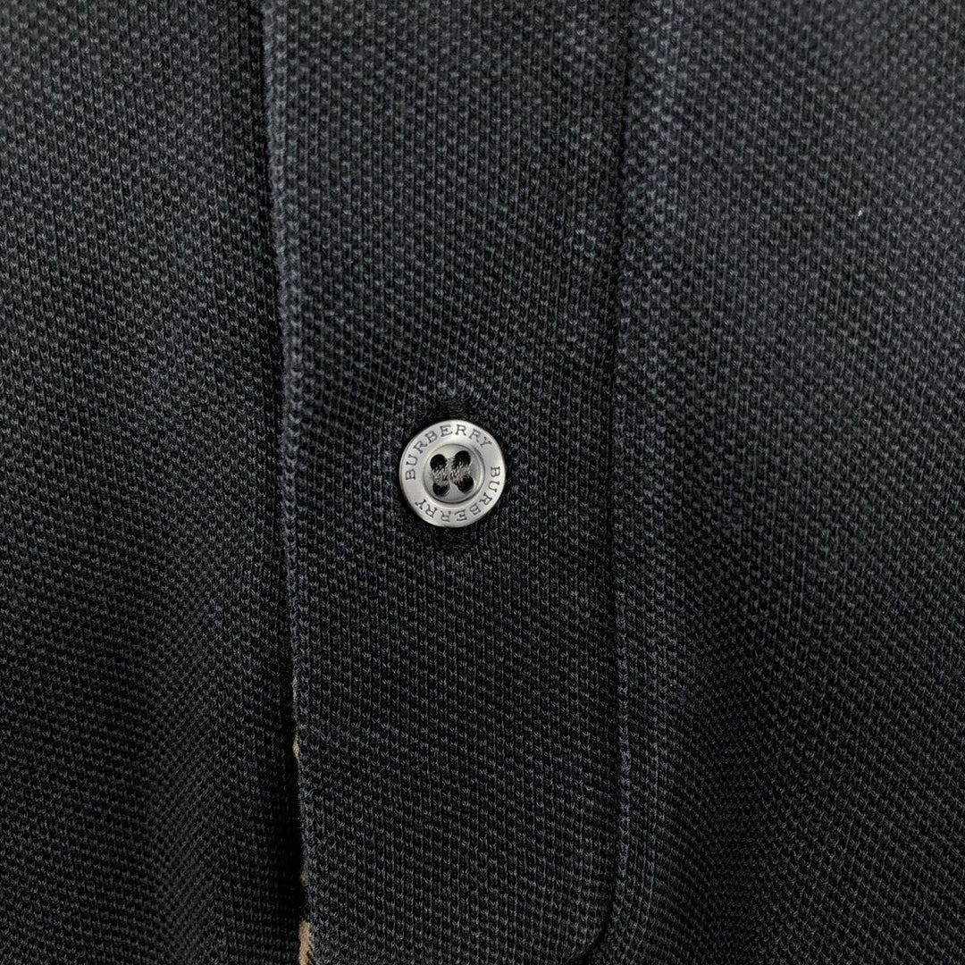 Burberry's London Classic Fit Short-Sleeve Polo Shirt, Men's Size M (approx.) cotton black type Vintage Second Hand